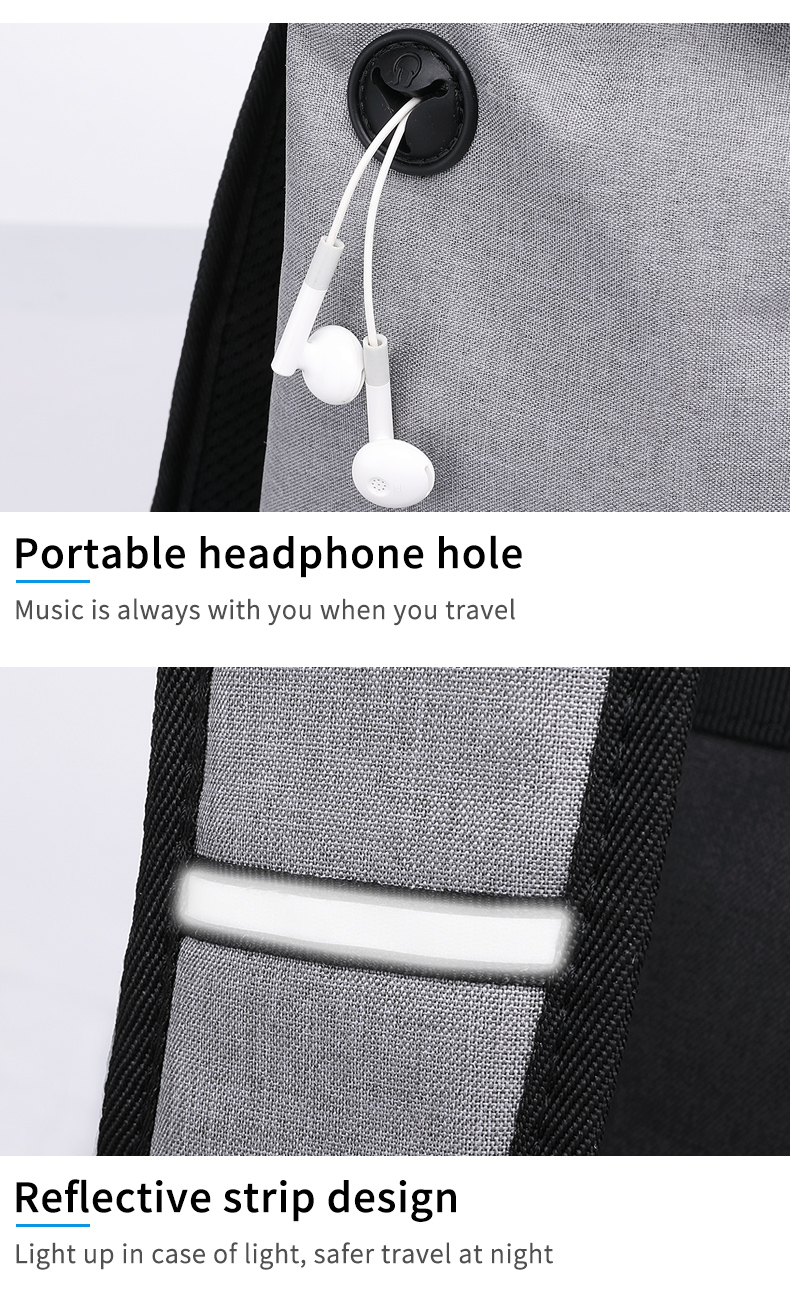 Factory wholesale high quality fashion waterproof USB trend mens school bags Laptop Backpack