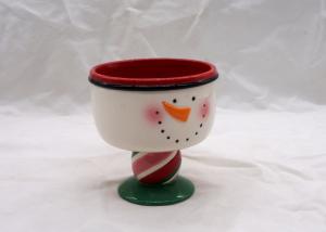 China Ceramic Snowman Coffee Mug , Strong Dolomite Christmas Mugs With Feet wholesale