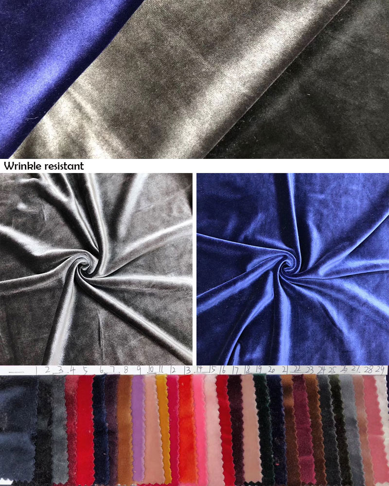 OEM Luxury Crepe Flock Polyester Plush Velvet Velour Fabric 58 inch width