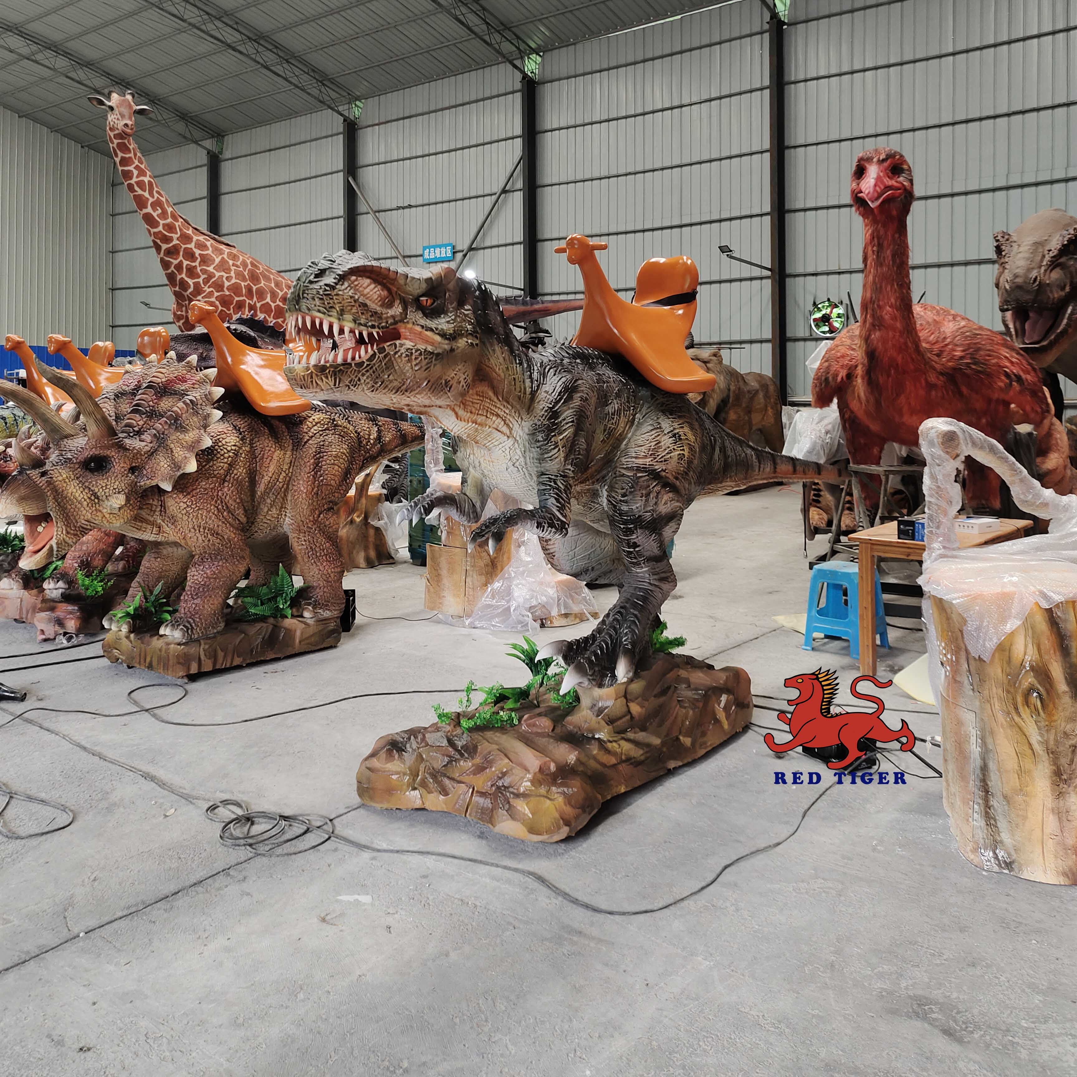 Theme Park Dinosaur Park Rides , Artificial Walking Dinosaur Rides