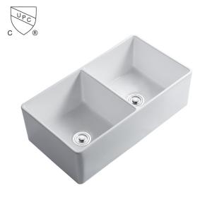 China 33 X 22 33 L X 20 W Farmhouse Kitchen Sink Double Bowl Drop In Large White wholesale