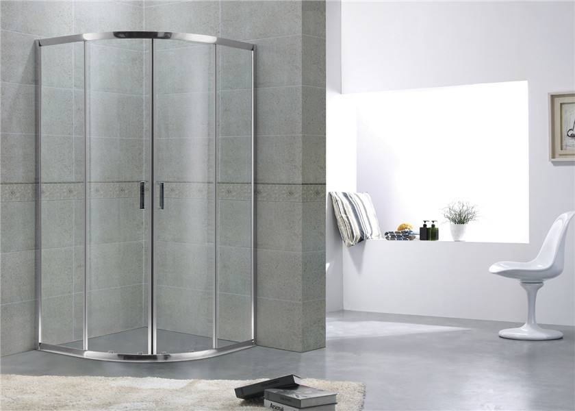 Sliding 6mm Clear Glass Quadrant Shower Enclosures with Bright Aluminum Alloy Profiles