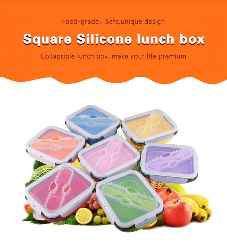 Retractable Food Container Silicone Household Products 600mL 700mL