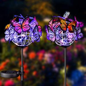China Multicolor 2V 0.12W Solar Butterfly Garden Stake wholesale
