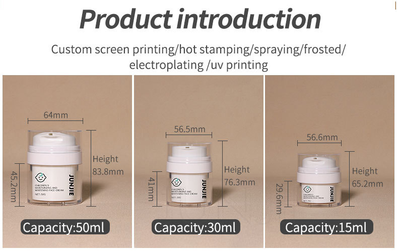 30ml 50ml 75ml 100ml 150ml Purple Airless Pump Bottle Plastic Lotion Airless Bottles for Baby Face Cream Hair Gel