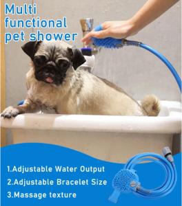 China Indoor Outdoor Dog Shower Sprayer Scrubber Dog Grooming Set wholesale