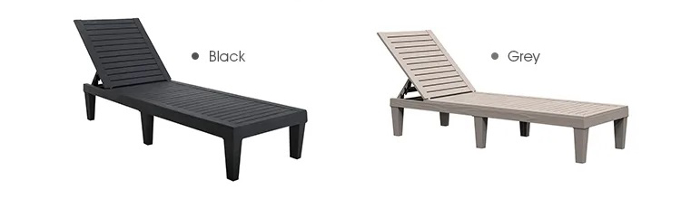 Outdoor Furniture Sun Bed for Swimming Pool Plastic Stackable Chaise Lounge Chair