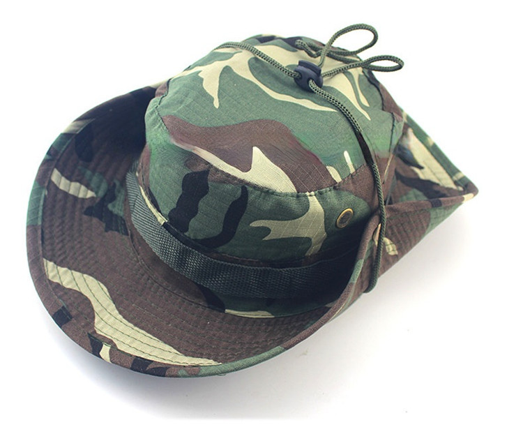 Boonie Military Camouflage Mesh Bucket Cap For Hunting Hiking Climbing