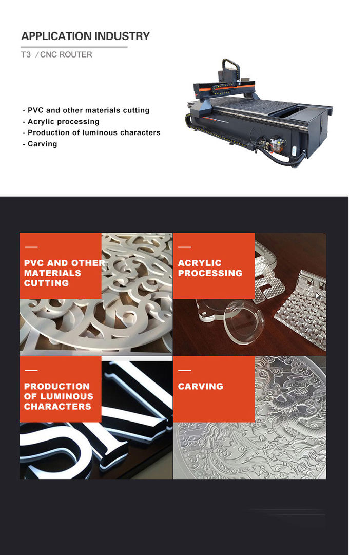 Automated 5500W 1325 3D CNC Wood Carving Machine For Spindle Servo Motor
