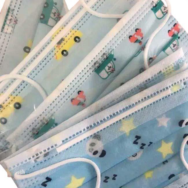 Non Woven Childrens Disposable Face Masks Cute Attractive Pattern