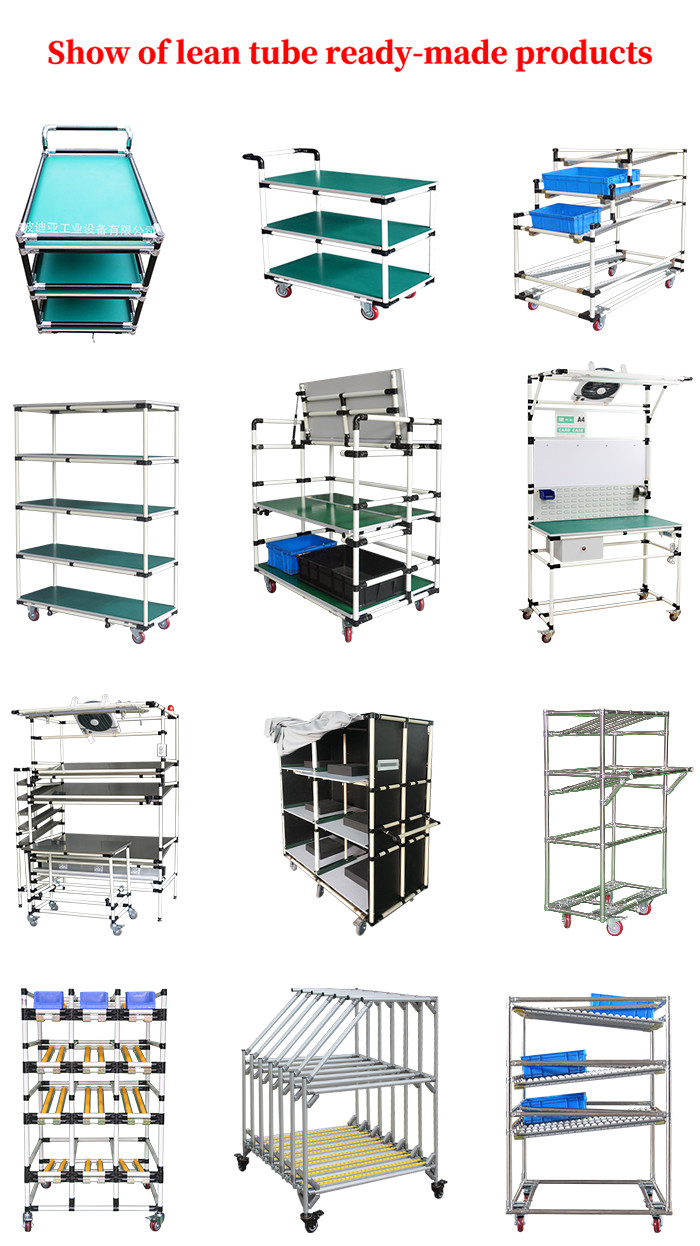 Stainless Steel Pipe Racking System , Rolling Utility Cart For Turnover Shelf System