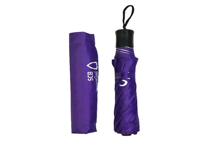 Foldable Anti UV Umbrella , Triple Fold Umbrella Super Light Manual Close Open