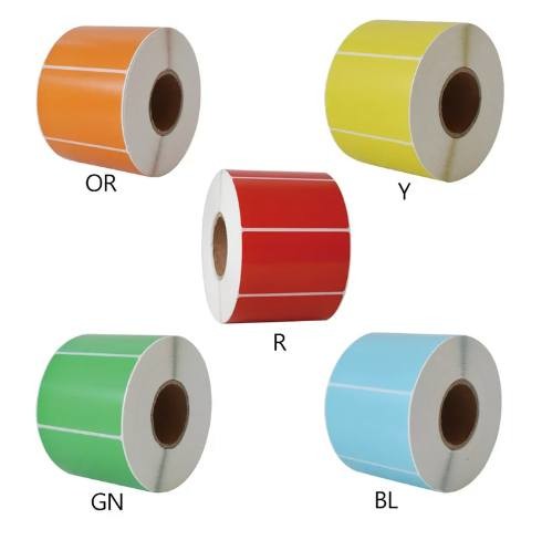 Orange Yellow Red Blue Green Color Thermal Sticker Thermal Label Thermal Barcode