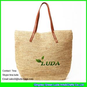 China LUDA costomized wholesale handbags hand crochetting raffia straw totes wholesale