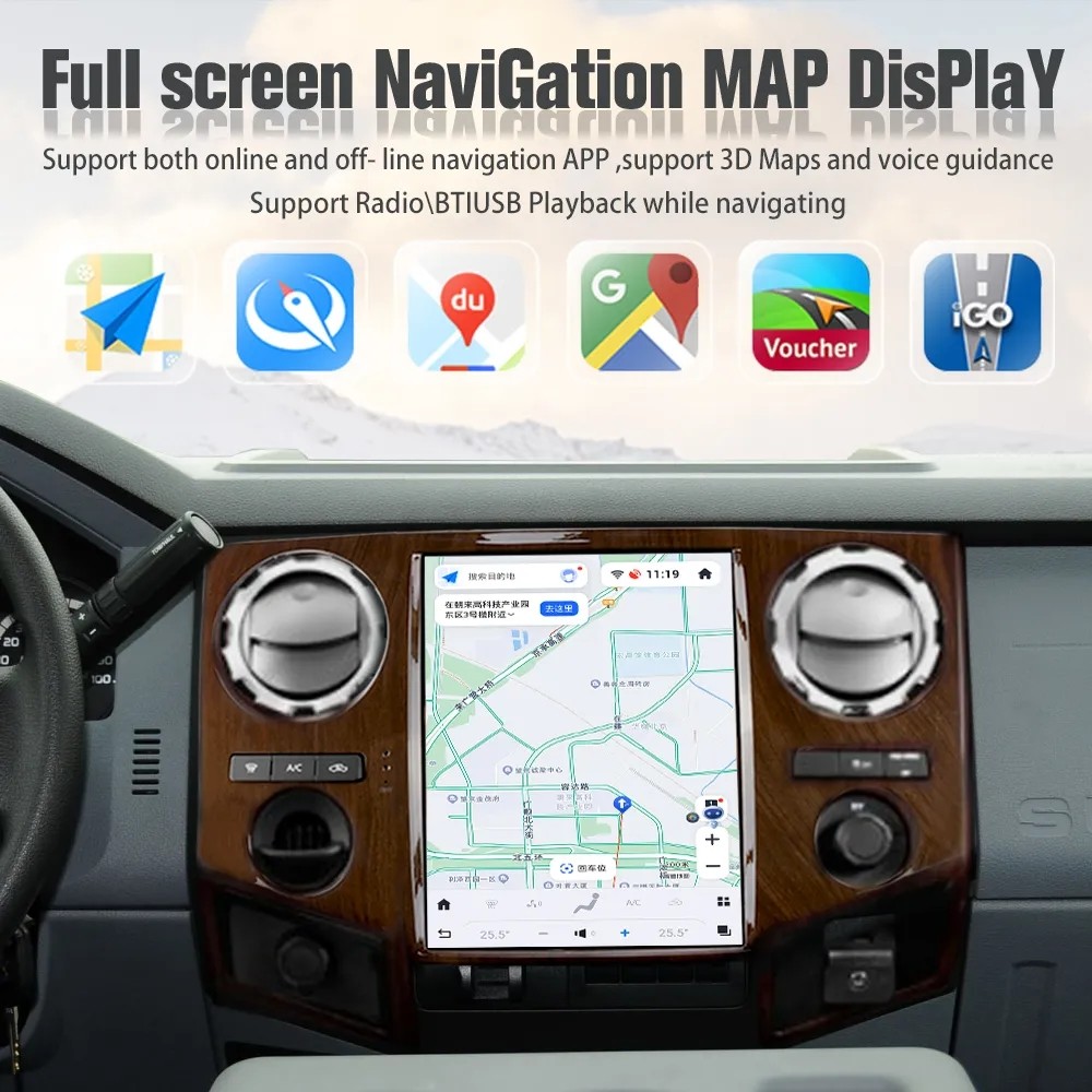 12.1 Inch Touch Screen Head Unit For 2009-2014 Ford F250 F350 F450 F650 128G Navigation GPS Multimedia Player Carplay