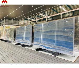China Luxury Azul Macaubas Natural Blue Marble Slab Countertop Quartz Tiles wholesale