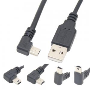 China USB 2.0 Male USB Charging Data Cable Mini With Right Angle Connector wholesale