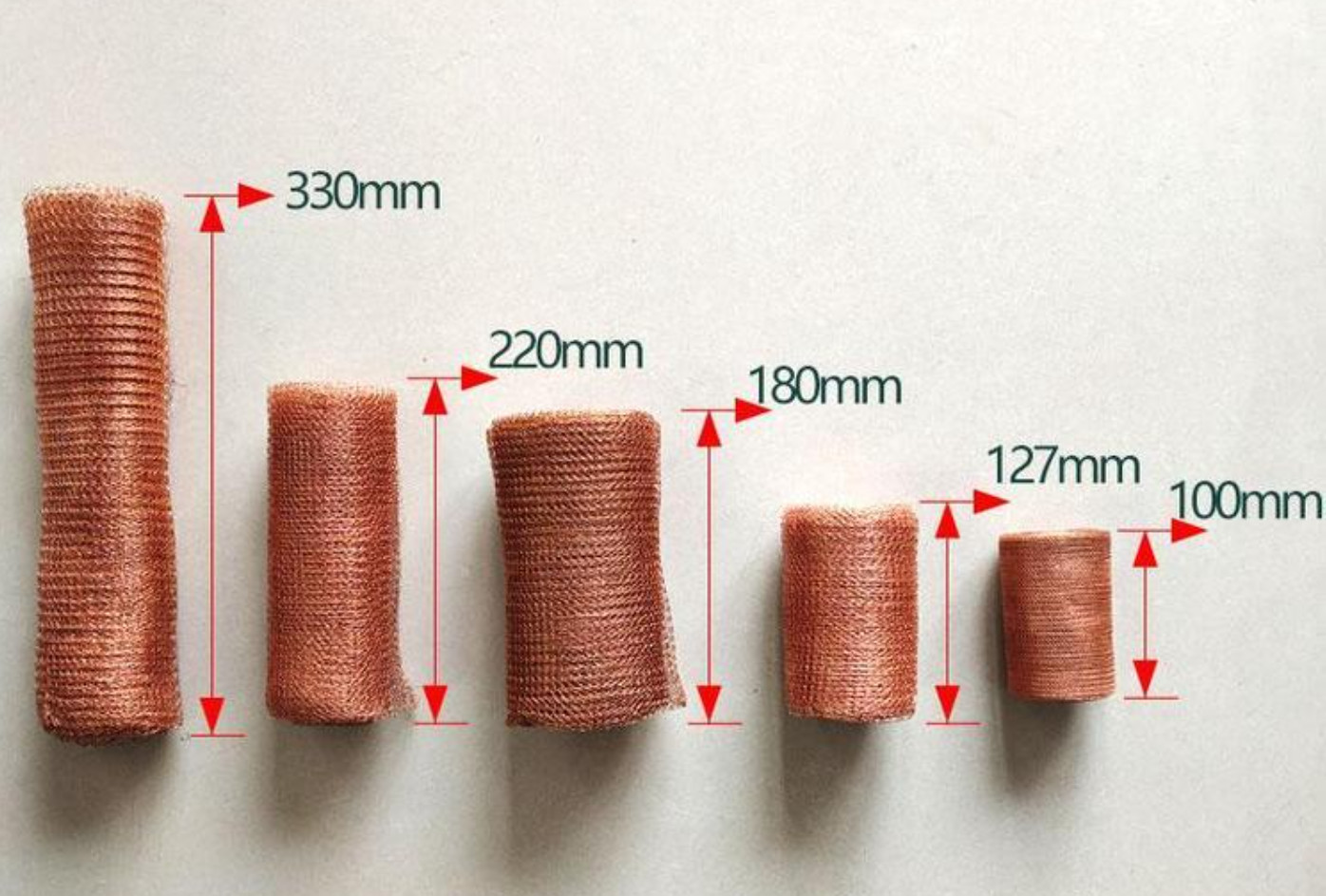 100mm 127mm Copper Metal Mesh Knitted Copper Mesh Slug Fence