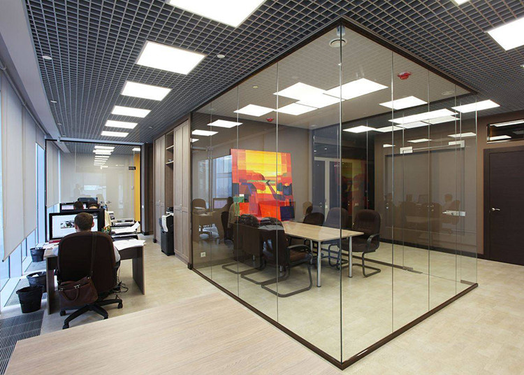 25mm single glass partition wall with 40mm vertical profile simple style frameless affordability and functionality profile