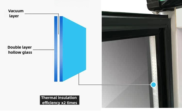 Air Cooled Glass Door Vertical Upright Drink Beer Wine Refrigerator Cabinet Chiller