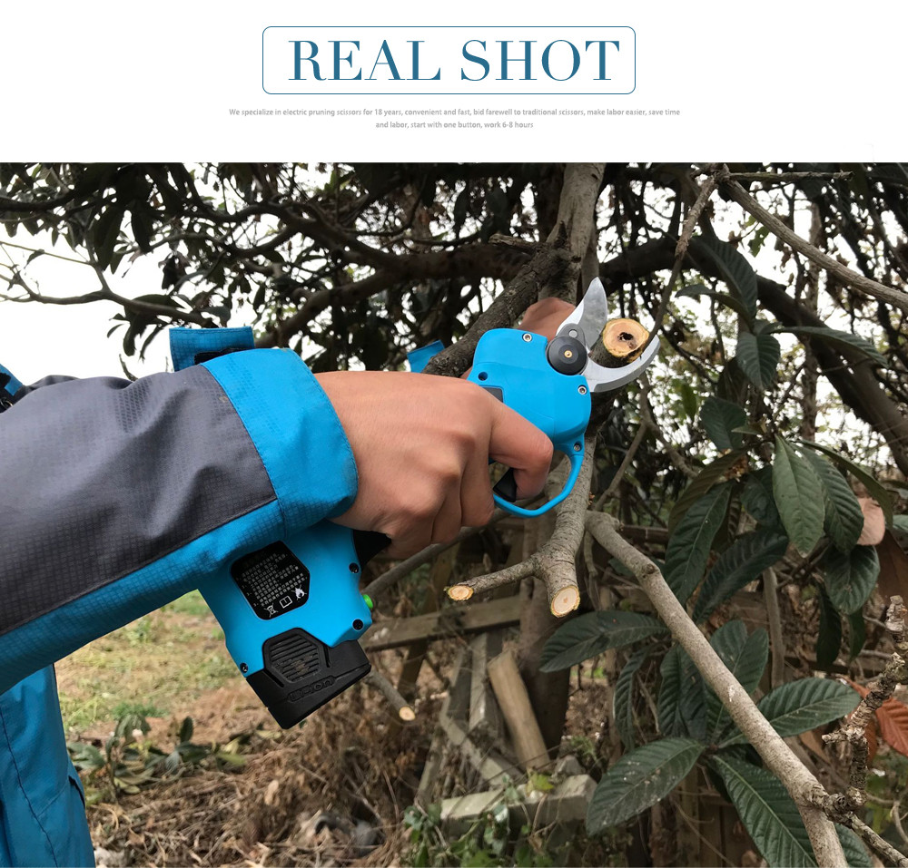 Swansoft Electric Garden Pruner Scissors Cordless Electric Pruning Shears 2.5CM Battery Orchard Pruner