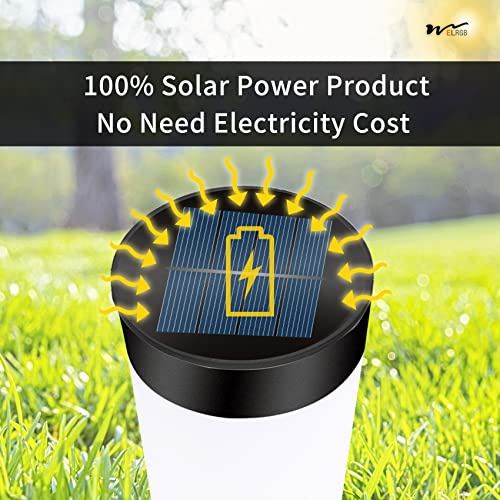 Solar Powered LED Landscape Lamp Column Outdoor IP44 Waterproof White Light Street Light