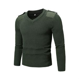 China Men Olive Green Knitted Autumn Winter Keep Warm Thickness Combat Sweater Outdoor Tactical Pullover wholesale