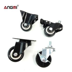 China Industrial Heavy Duty Rubber Wheels With Brake Thread Stem Model wholesale