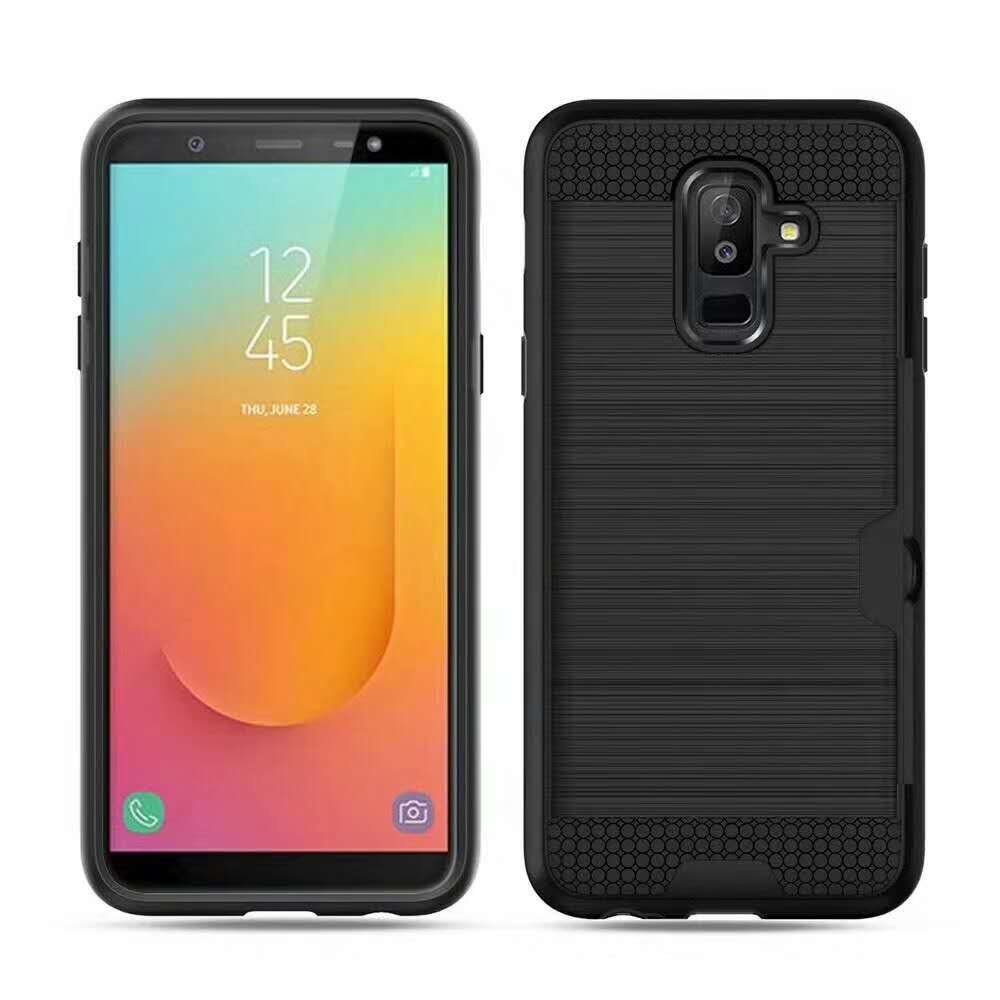 Colorful Metal Brushed with Side Card Pocket Function Protective Shell For Samsung S9 Plus NOTE8 ON7 S7 S7 Edge J7 J5
