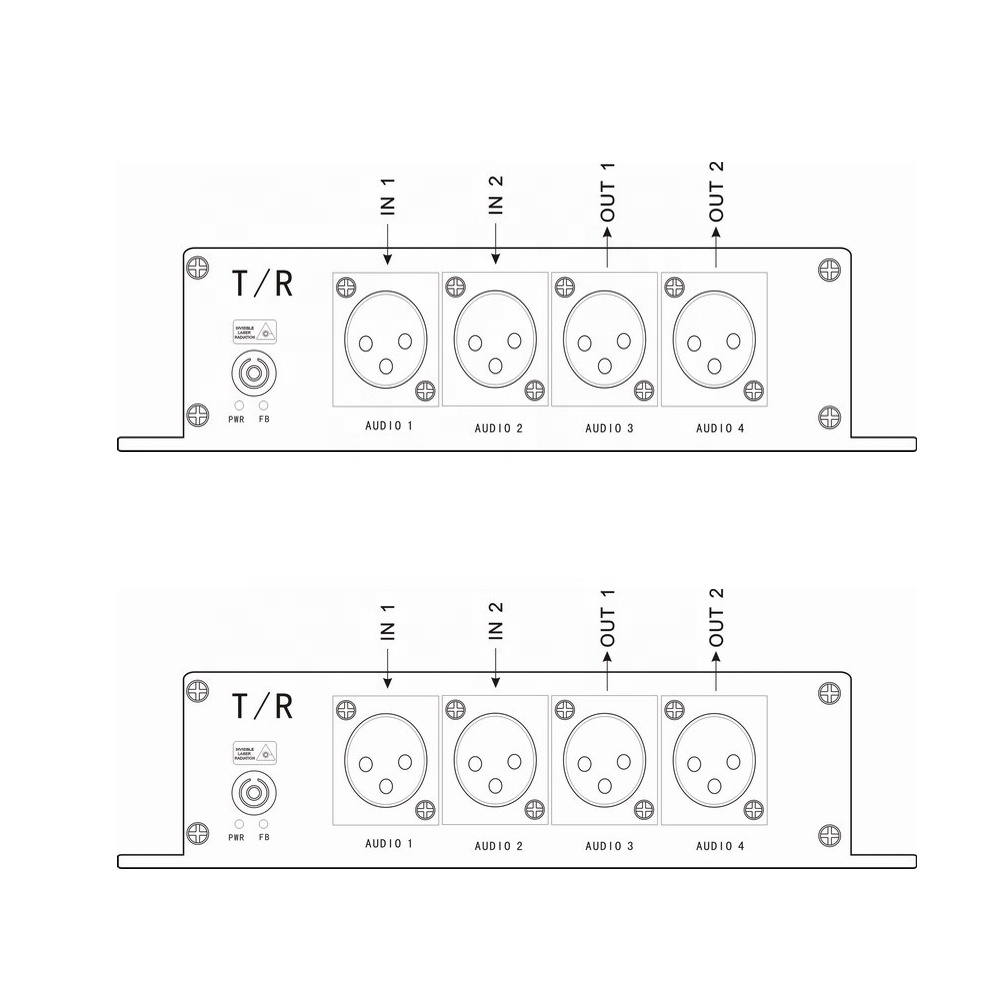 Two Way XLR Audio To Fiber Converter Broadcasting BIDI Balanced Audio