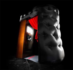 China Black With Red Advertising Inflatables Photo Booth For Exhibition wholesale
