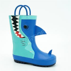 China OEM Wear Resistant 3D Shark Printed Rain Boots Waterproof wholesale