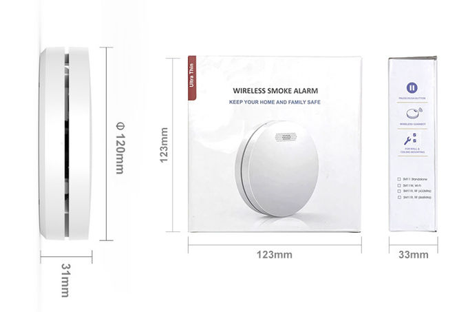 Photoelectric Standalone Smoke Alarm With Test Button 3 Year Battery Smoke Detector