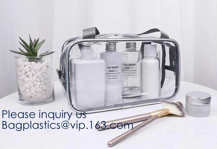 Small Clear PVC Waterproof Bag with Zipper Closure, Mini Portable Transparent Plastic Organizer Pouch for Cosmetic, Make