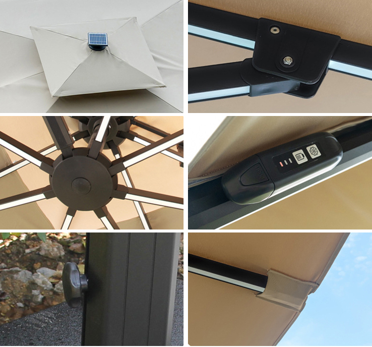 Mail Packing Custom Courtyard Garden Umbrella Aluminum Cantilever Parasol for Outdoor