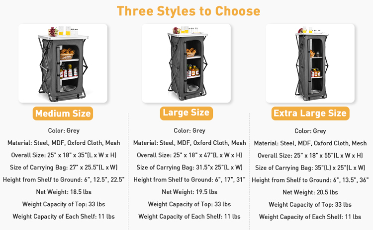 Outdoor Furniture Foldable Portable Table for Garden Camping Portable Storage Cabinet