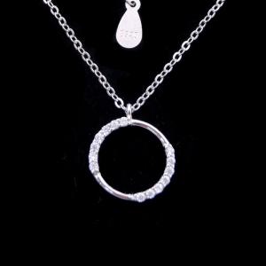 China Personalized Cubic Zirconia Wedding Necklace Pure 925 For Wedding Bride wholesale
