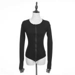 Solid Color Full Zipper Bespoke Sweaters Long Sleeve Women Sexy Knitted