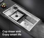31 Inch Stainless Steel Kitchen Sink Glass Rinser Cup Washer
