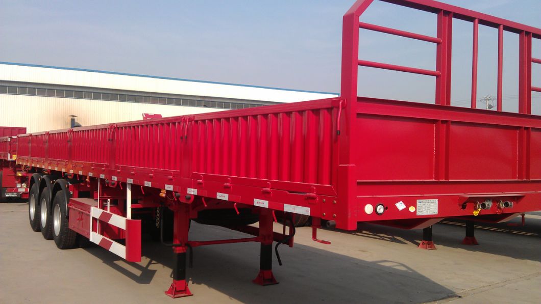 Enclosed Flatbed Side Wall Cargo Semi Trailer 80 Tons Side Wall Cargo Flatbed Utility Trailers with Locks
