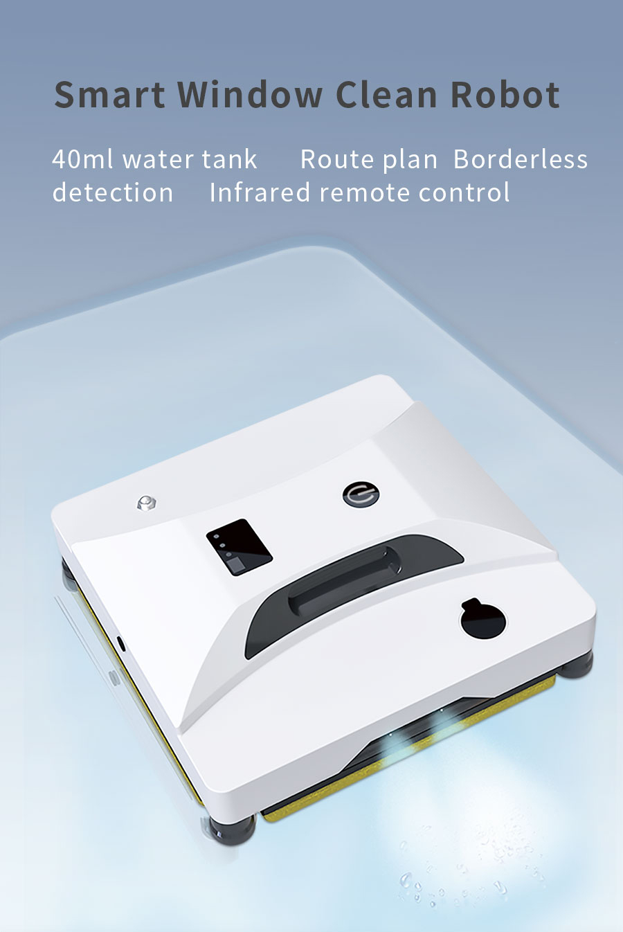 Rise Window Cleaning Robot Noise 65dB Cleaning Speed 3.5 Mins/m2 Household Vacuum US Plug