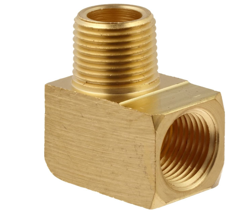 Extruded 3/8 NPTF Female X 3/8 NPTF Male Brass Elbow 90 Degree