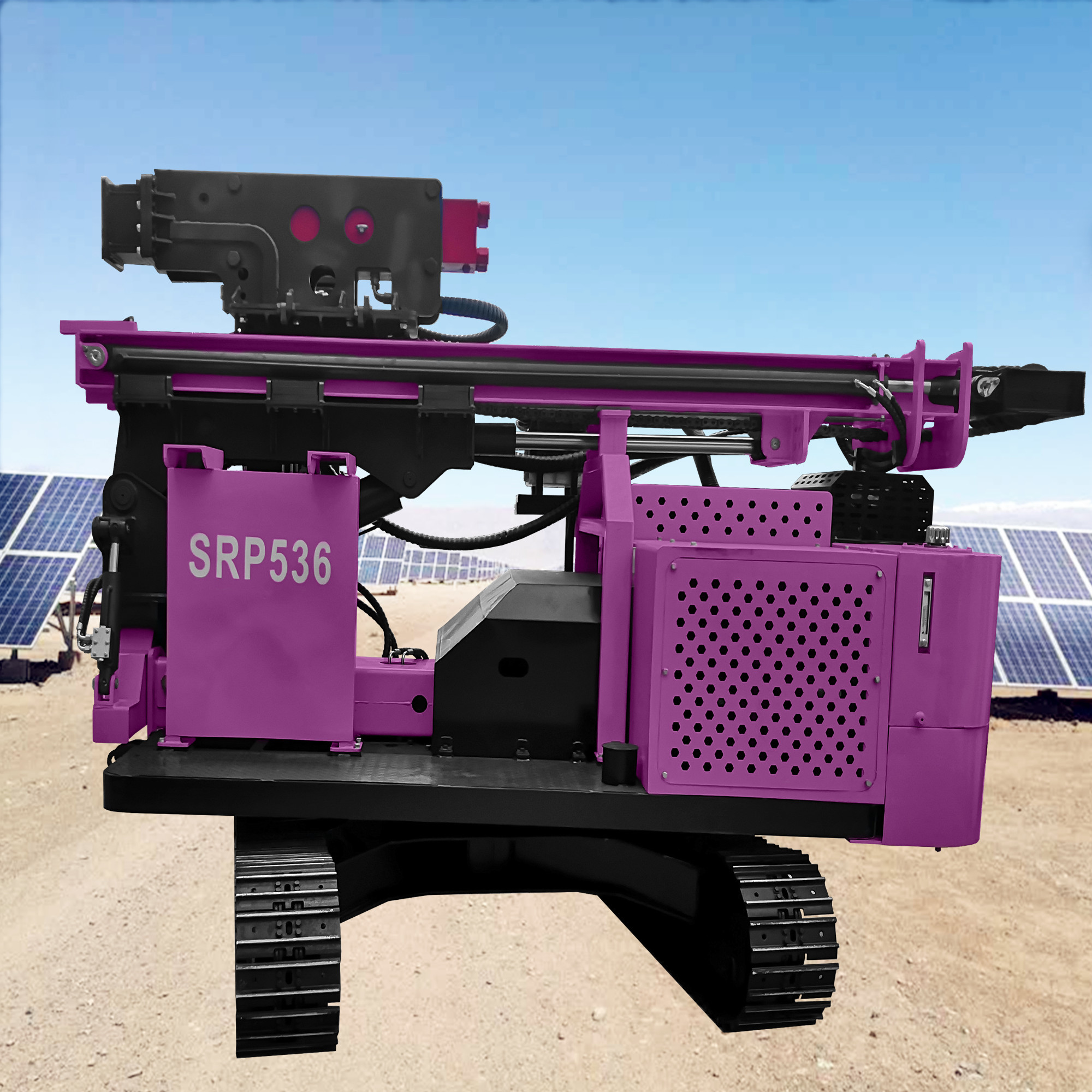 Solar Pile Driver Machine Hydraulic Portable Pile Driver Screw Pile Driving Equipment with Rotary Torque 10000N.m