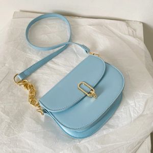 Hasp Closure Female Crossbody Bag 14cm PU Leather Sling Bag