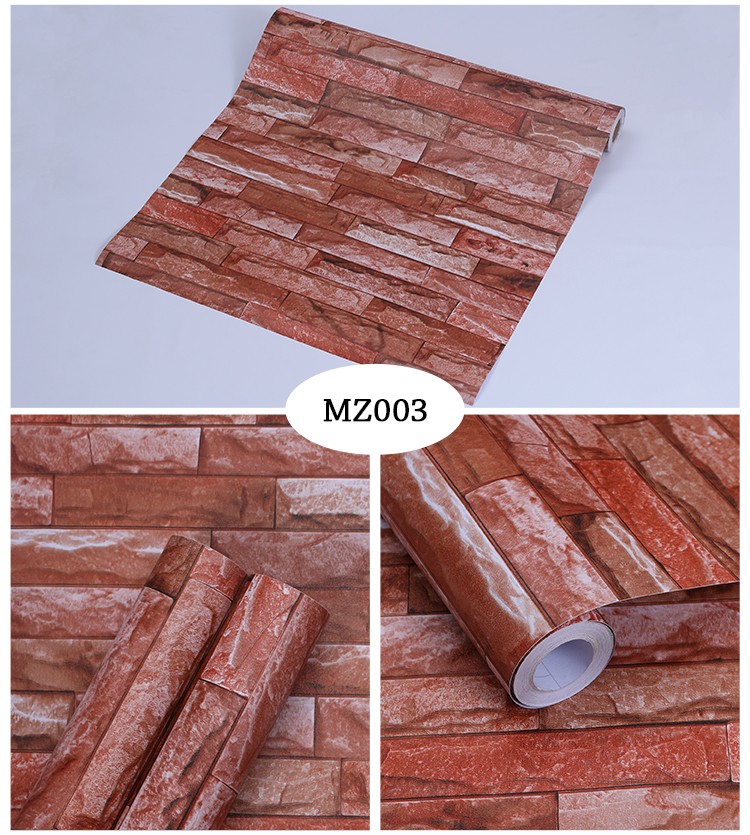 Anti Static 3D Stone Wallpaper OEM ODM 3D Brick Stone Wall Sticker