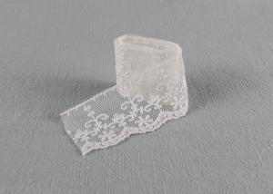 China Embroidered Nylon Lace Trim Scalloped Edge Flower Ribbon Cotton Lace Tulle wholesale