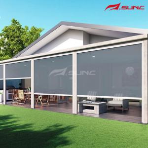 China Aluminum Roof Pergola Motorized Panel Track Blinds Wind Proof wholesale