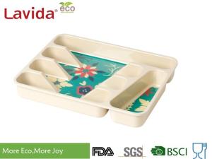 China Professional Restaurant Use Bamboo Lunch Trays Non - Toxic Environmental Friendly wholesale