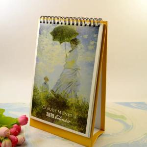 China Exquisite Desk Wall Calendar Famous Painting Vintage Design Easy Flip Function wholesale