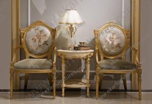 China Livingroom Furniture Wood Carving Part Furniture Decorative Chairs Gilt Furniture wholesale